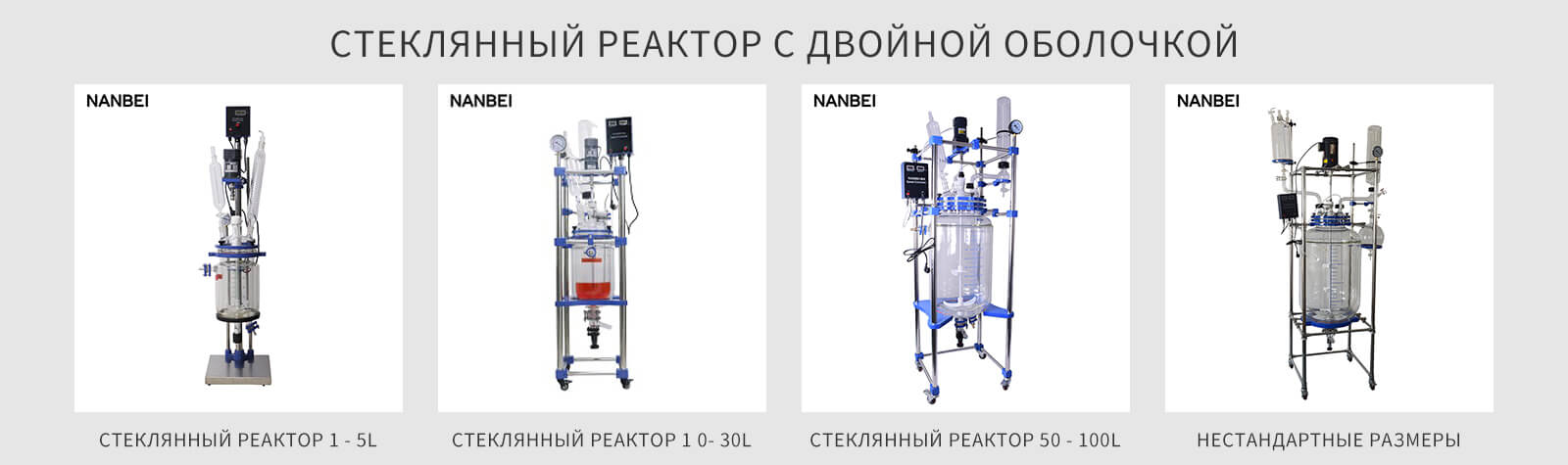 Стеклянный реактор с двойной оболочкой